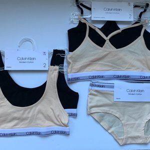New! CALVIN KLEIN Girls Crop Bras & Underwear